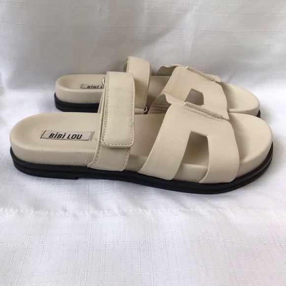 Anthropologie Bibi Lou Cutout Slide Sandals Cream Size 36 Us Size 5.5 $185 - Picture 6 of 12